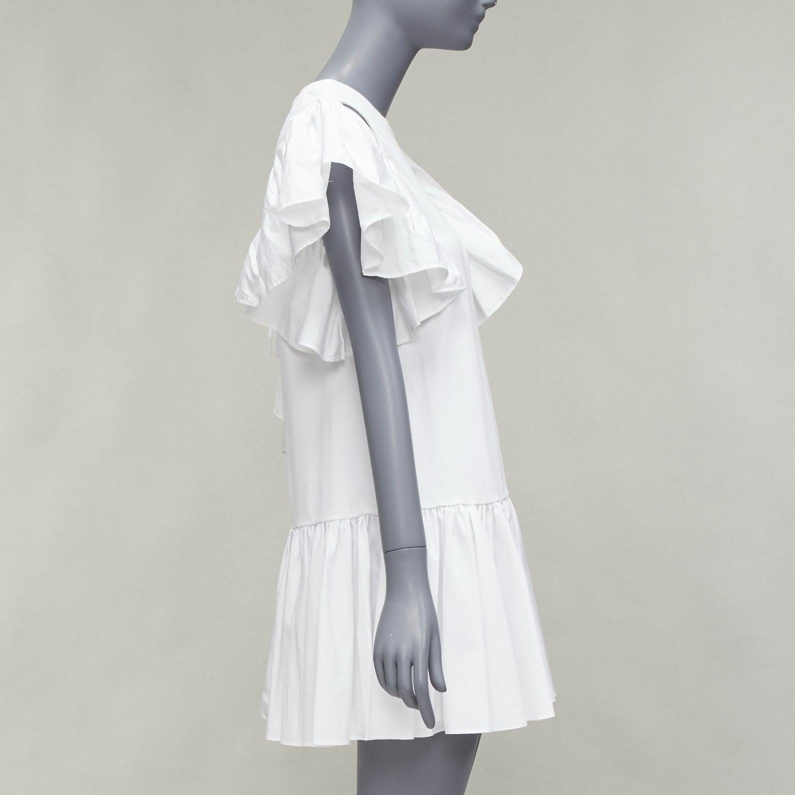 ALEXANDER MCQUEEN Robe évasée asymétrique à manches volantées et taille tombante IT36 XXS Bon état - En vente à Hong Kong, NT