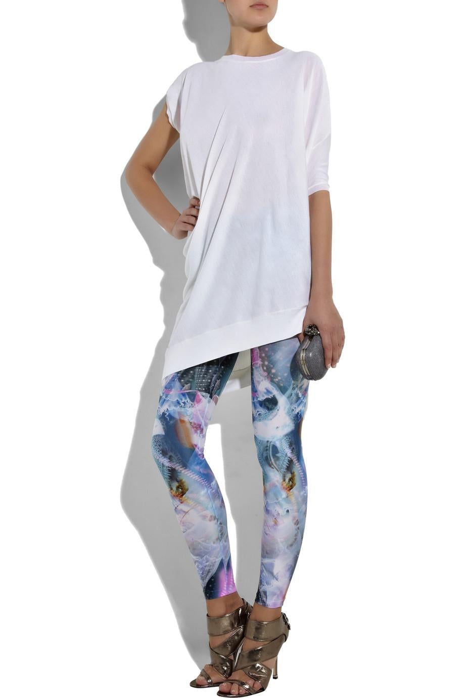 From Iconic Atlantis Plato collection

Multicolored satin-jersey leggings with an abstract digital jellyfish print. 

Alexander McQueen leggings have an elasticated waist and simply slip on.
 78% nylon, 22% elastane. Dry clean. Designer color: