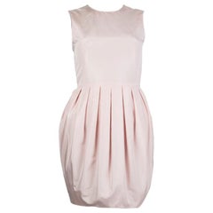 ALEXANDER MCQUEEN baby pink silk PLEATED BALLOON Dress 36