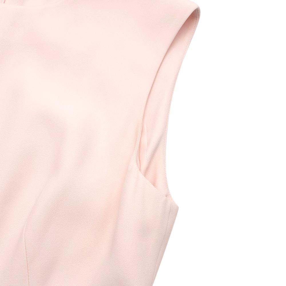 Beige Alexander McQueen Baby Pink Sleeveless Belted Shift Dress - Size US 8