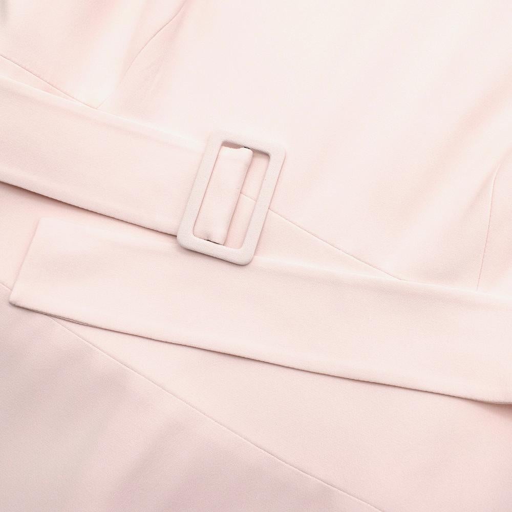 Alexander McQueen Baby Pink Sleeveless Belted Shift Dress - Size US 8 In Excellent Condition In London, GB