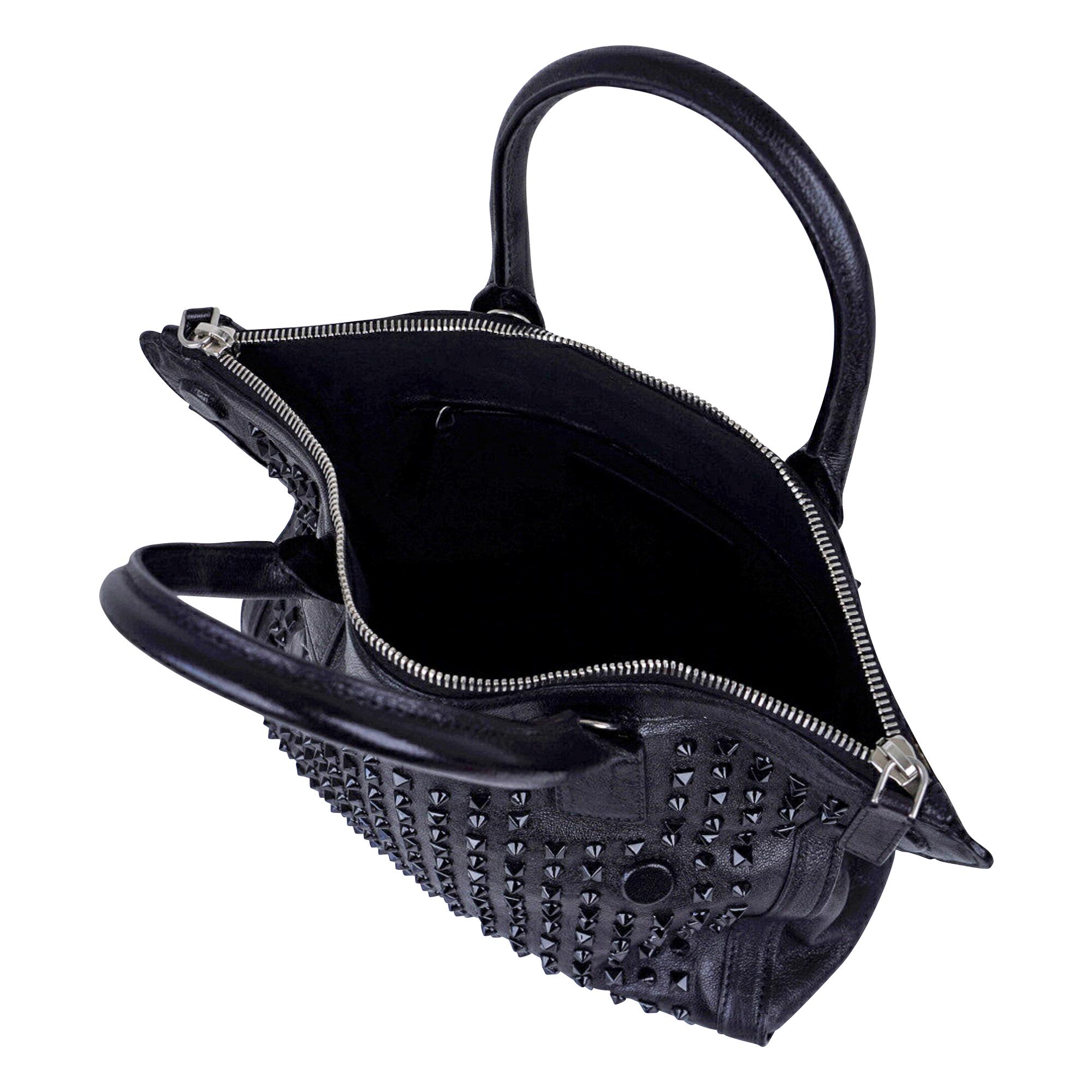 Women's Alexander McQueen Bag Black on Black De Manta Tote Shoulder Strap