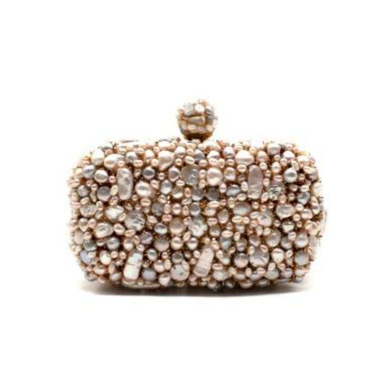 Alexander McQueen Baroque Pearl Encrusted Skull Box Clutch In Good Condition For Sale In London, GB