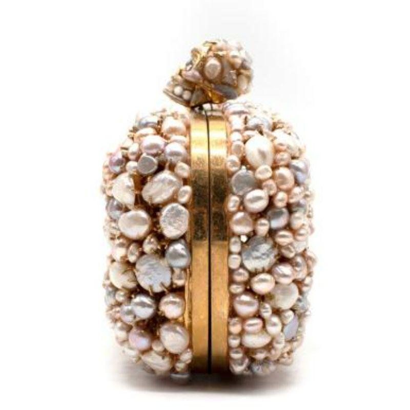 Alexander McQueen Baroque Pearl Encrusted Skull Box Clutch For Sale 2