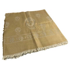 Alexander McQueen Beige and White Skull Scarf