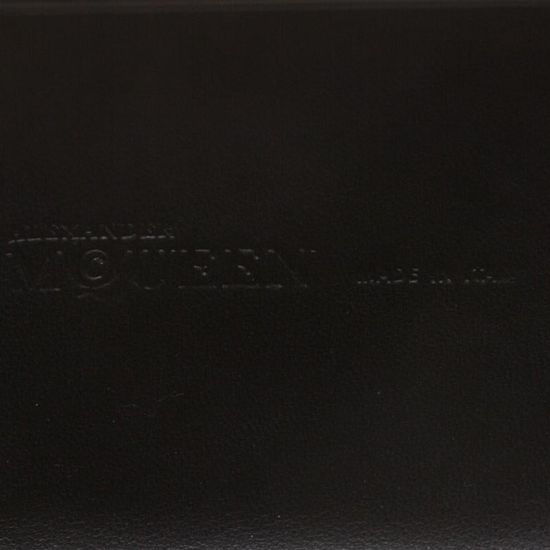 Women's Alexander McQueen Beige/Black Leather Patchwork Britannia Skull Box Clutch