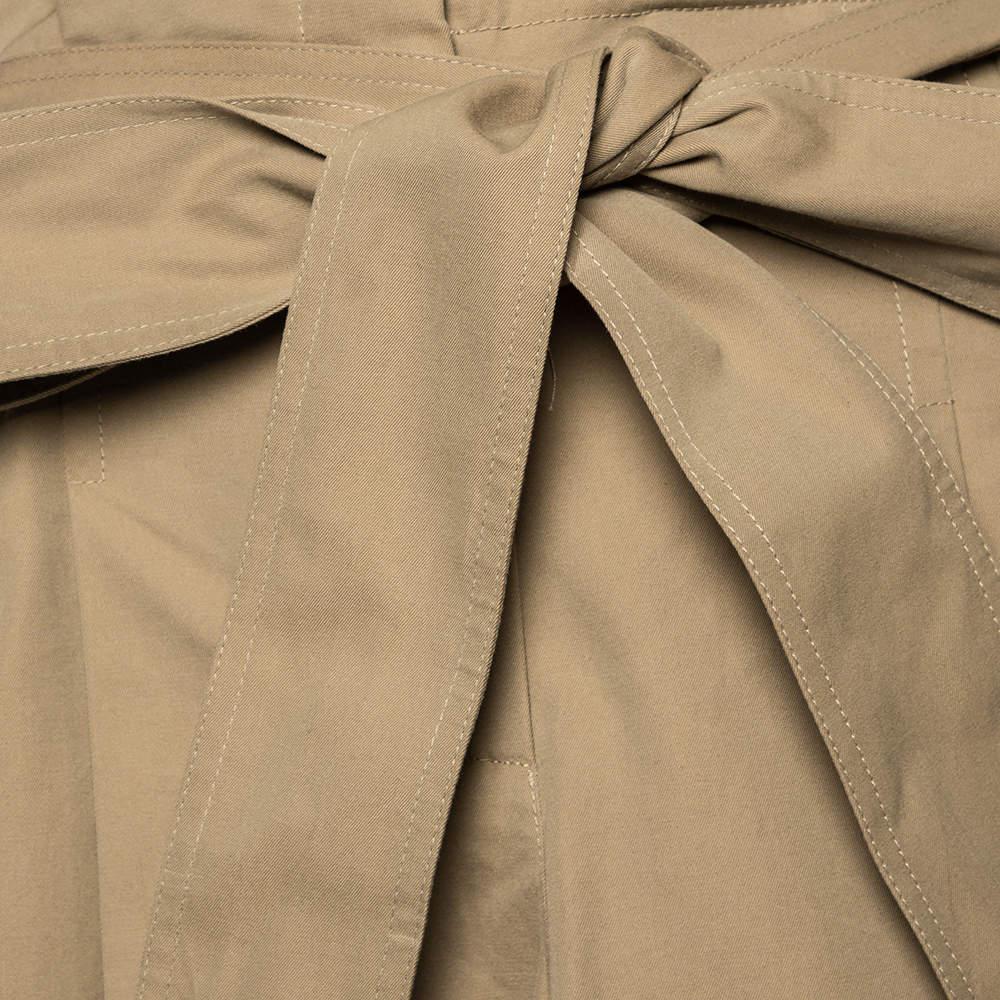 Alexander McQueen Beige Cotton Paper Bag Waisted High Rise Shorts XS In Good Condition For Sale In Dubai, Al Qouz 2