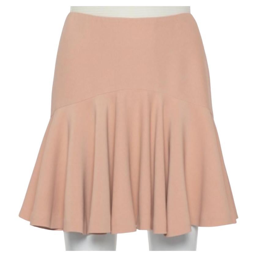 Alexander McQueen Beige Crepe Ruffle Mini Skirt S For Sale