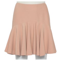 Alexander McQueen Beige Crepe Ruffle Mini Skirt S