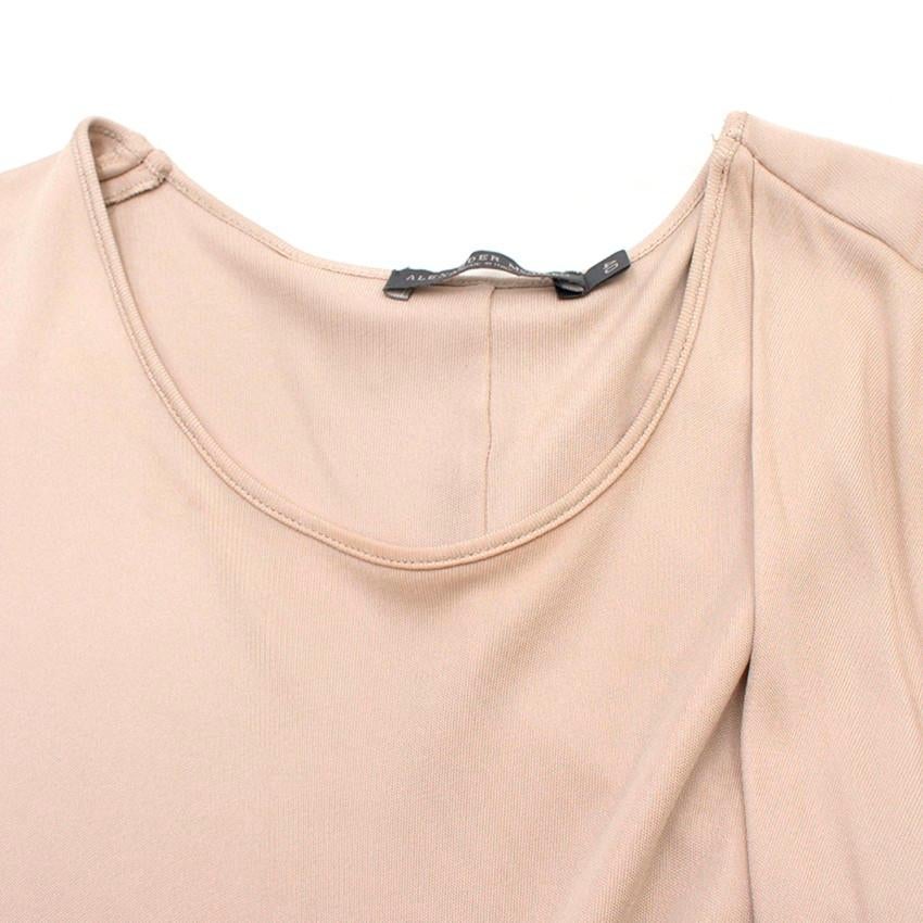 Women's Alexander McQueen Beige Draped Asymmetric Dress US 4