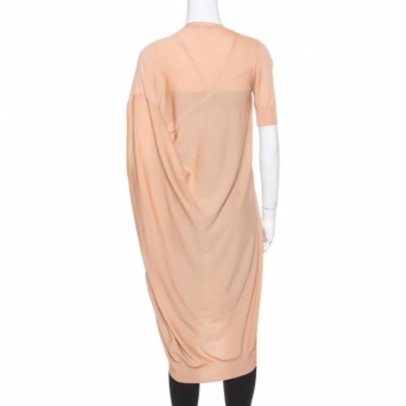 Women's Alexander McQueen Beige Draped Knit Asymmetric Top S For Sale