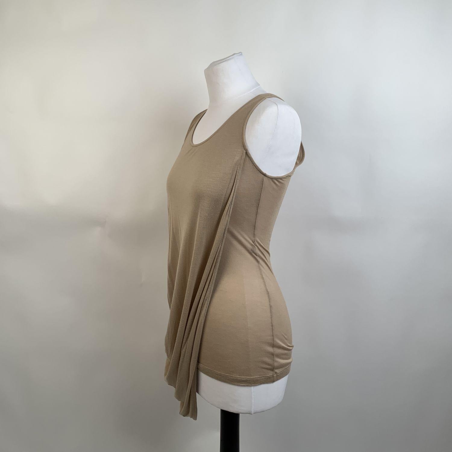 Women's Alexander McQueen Beige Draped Sleeveless Top Size 40