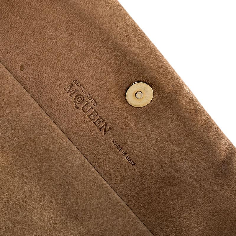 Alexander McQueen Beige Leather Faithful Glove Clutch 2