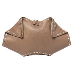 Alexander McQueen Beige Leather Medium Faithful De Manta Clutch