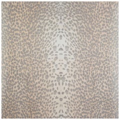 ALEXANDER MCQUEEN beige LEOPARD SKULL silk chiffon Scarf