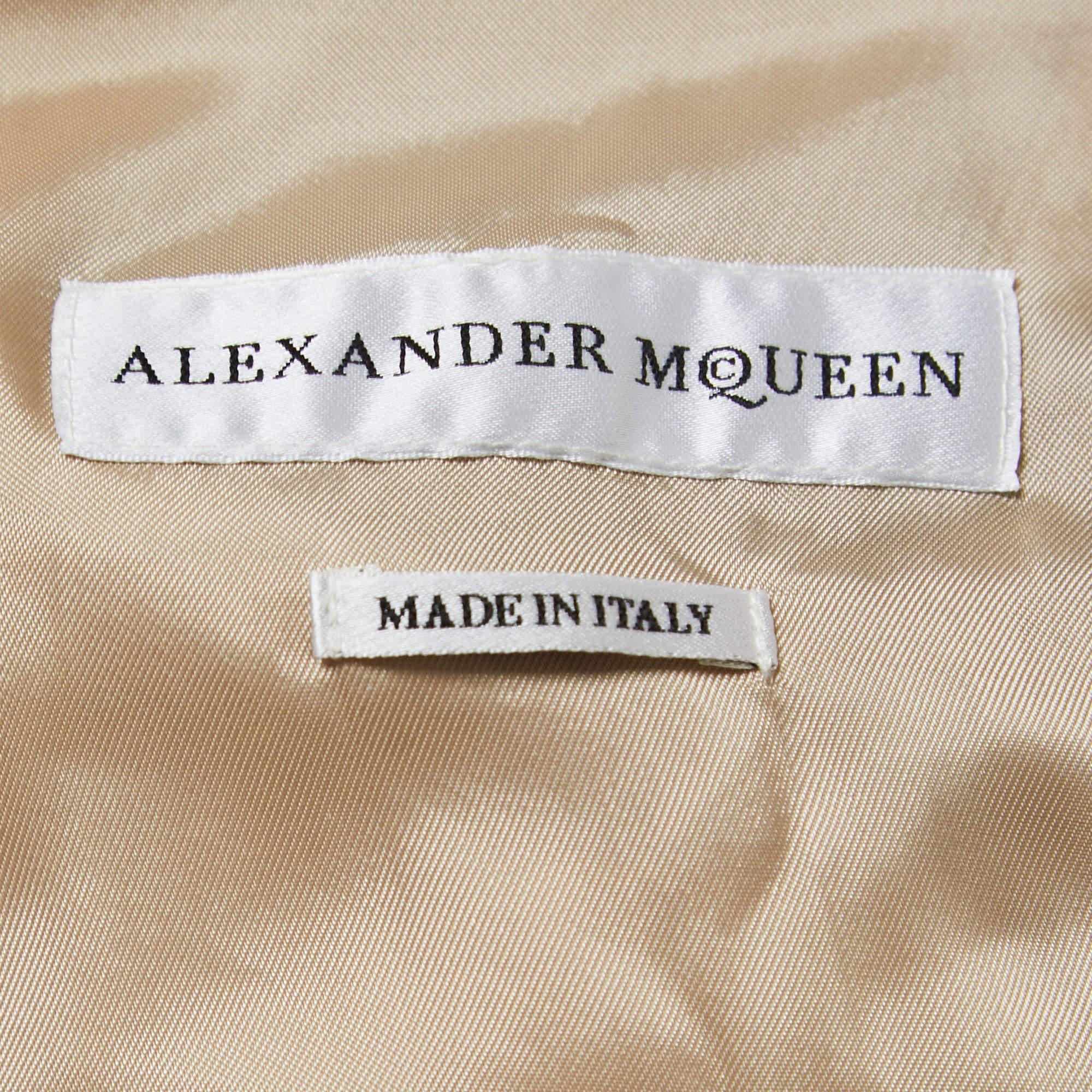 Men's Alexander McQueen Beige Printed Synthetic Bomber Jacket L