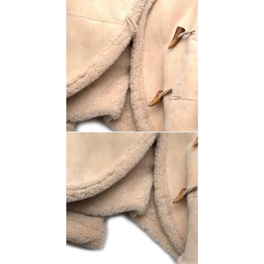 Alexander McQueen Beige Shearling Short Duffle Coat For Sale 2