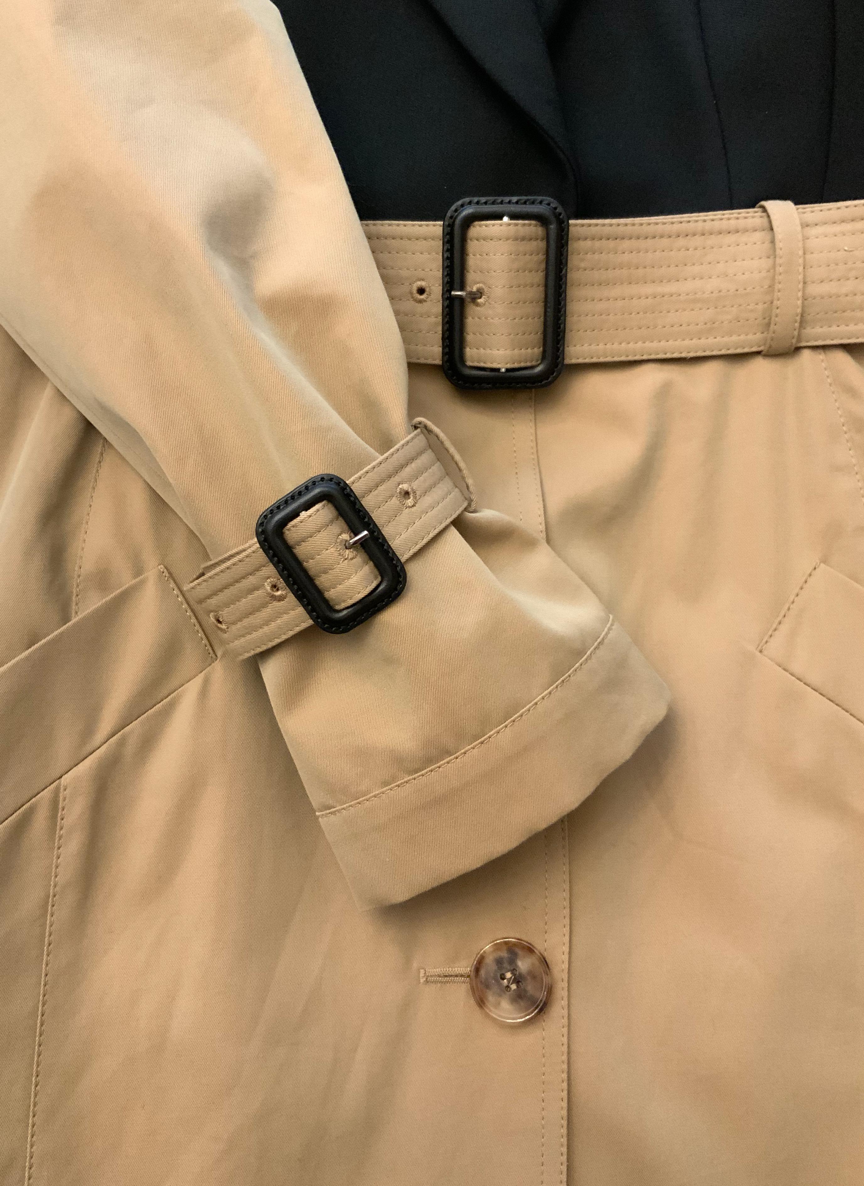 Brown Alexander McQueen Belted Two-tone Cotton Coat