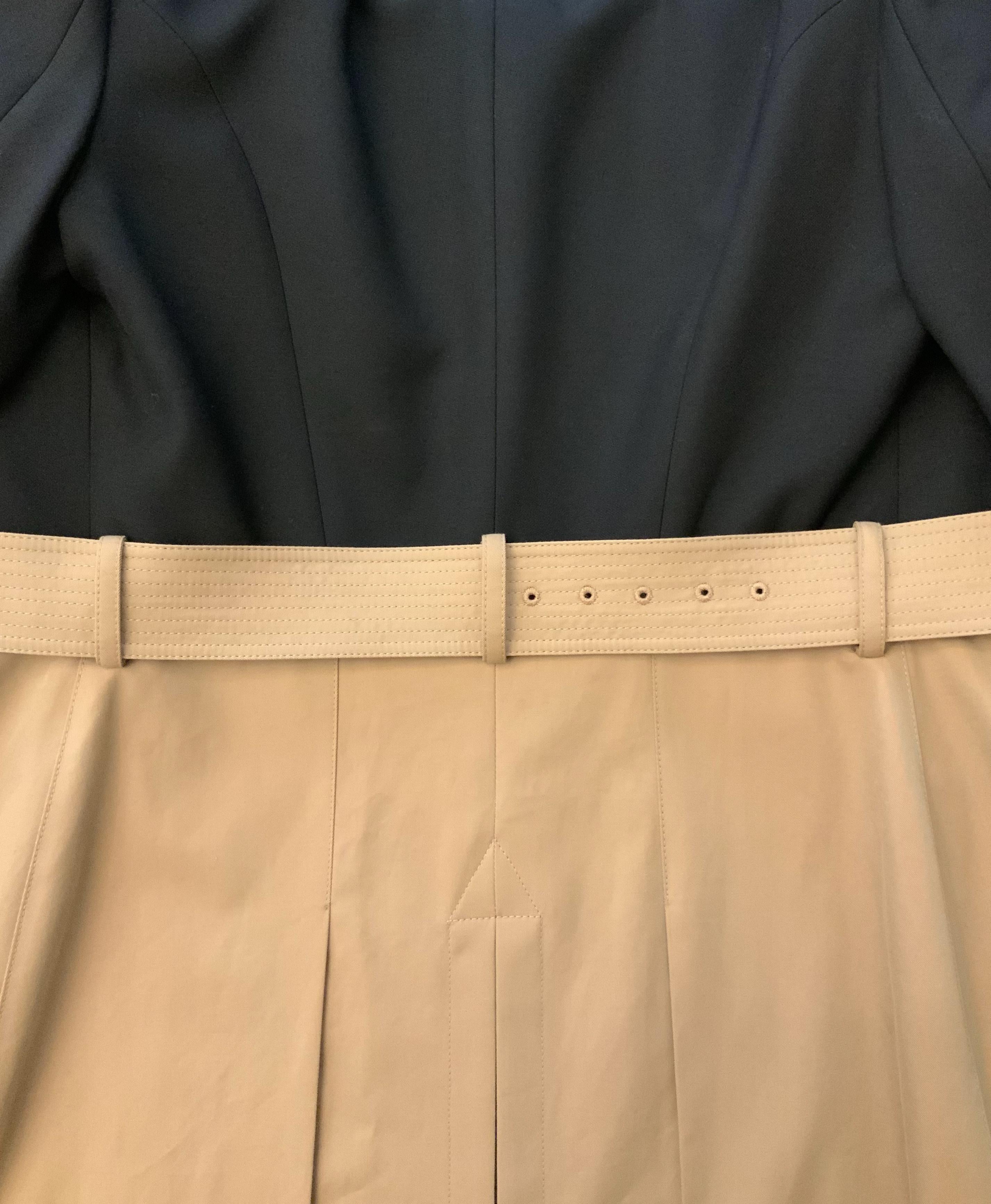 Alexander McQueen Belted Two-tone Cotton Coat 1