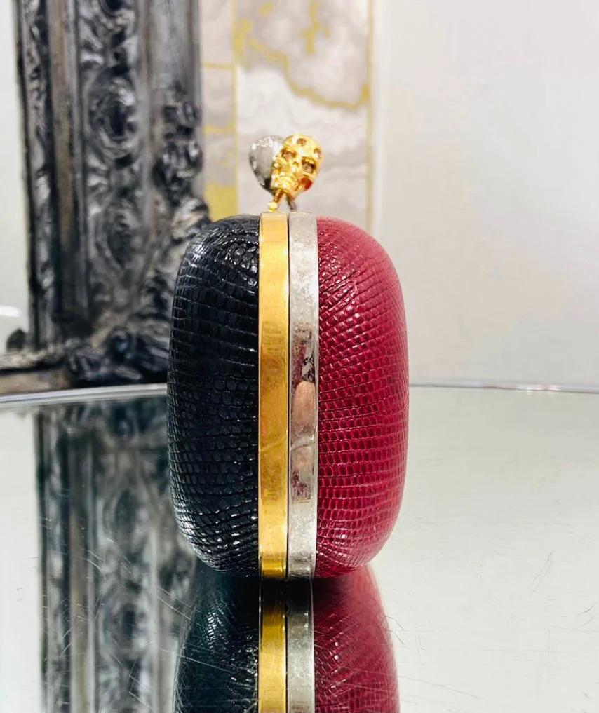 Alexander McQueen - Pochette en peau de lézard bicolore Bon état - En vente à London, GB