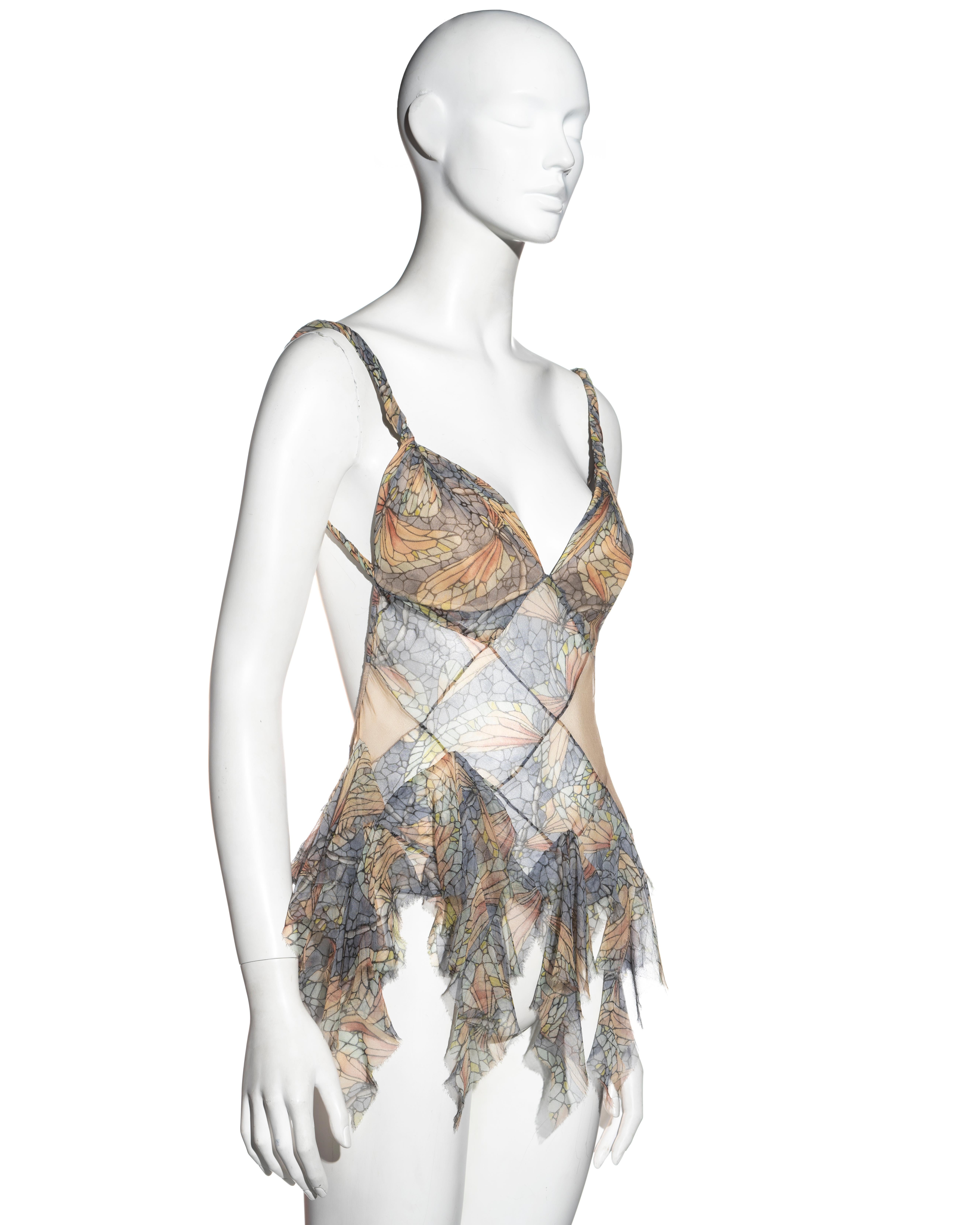 Women's Alexander McQueen bias-cut patchwork silk top, ss 2003