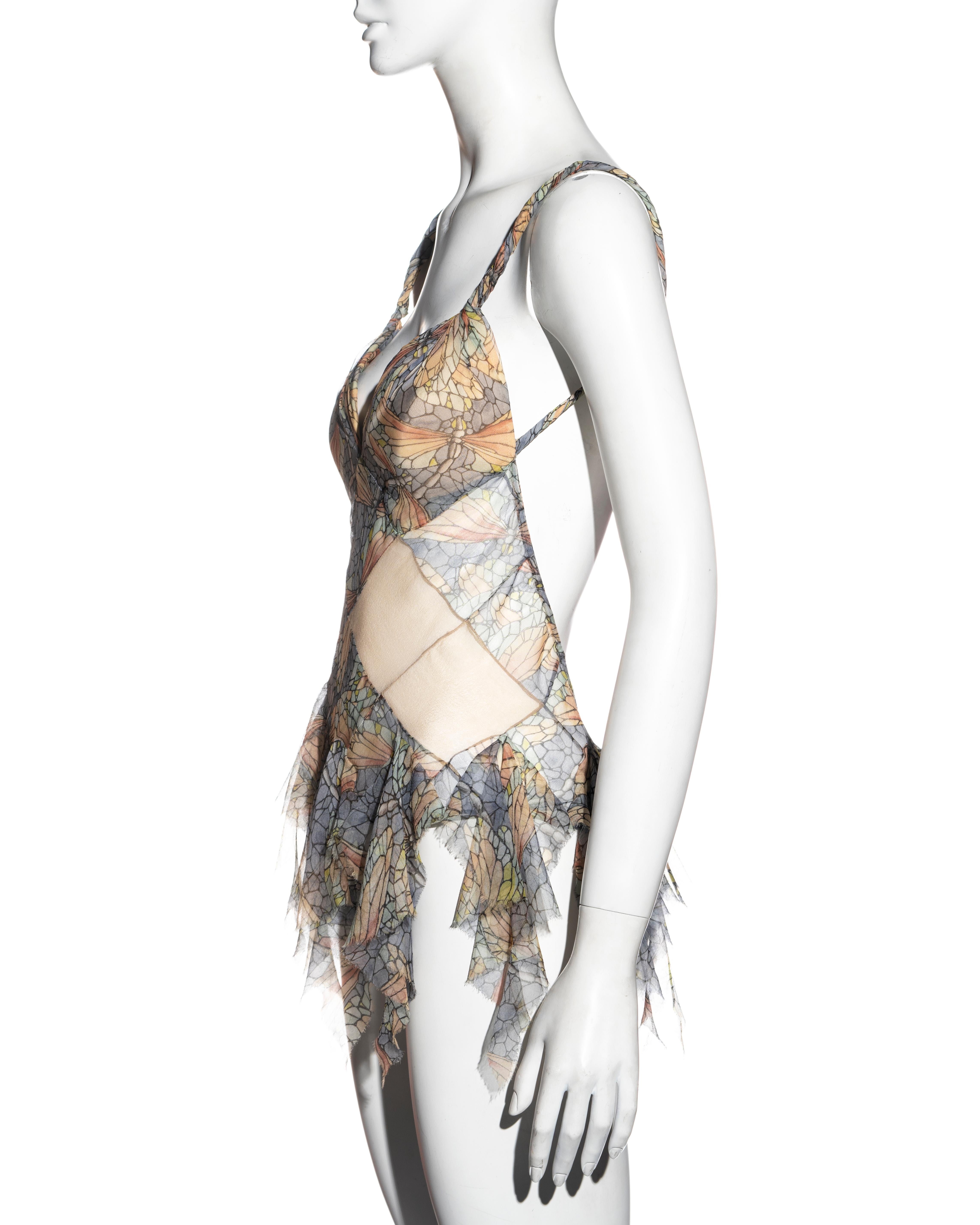 Alexander McQueen bias-cut patchwork silk top, ss 2003 1