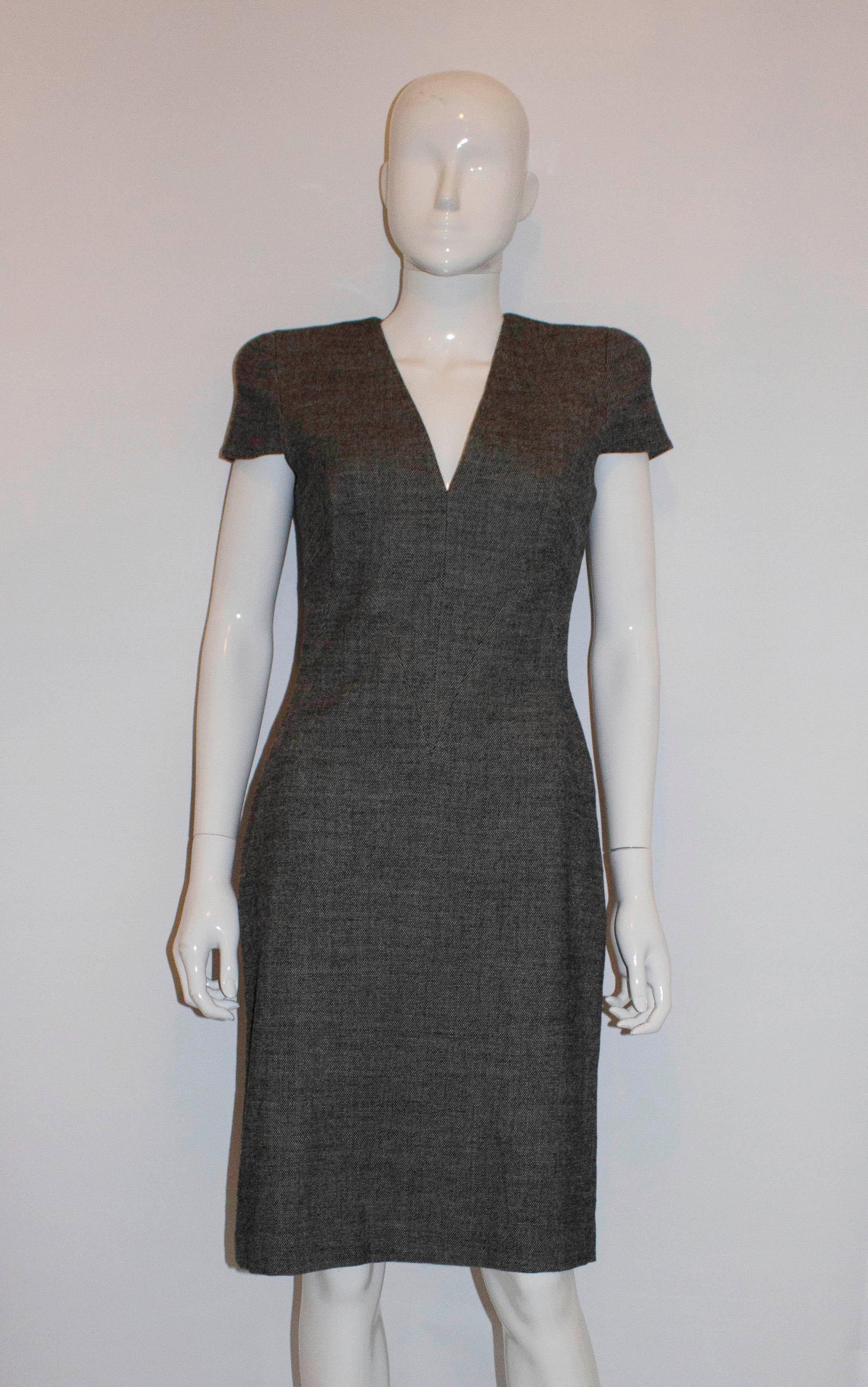 Women's Alexander McQueen Birdseye Wool Day Dress For Sale