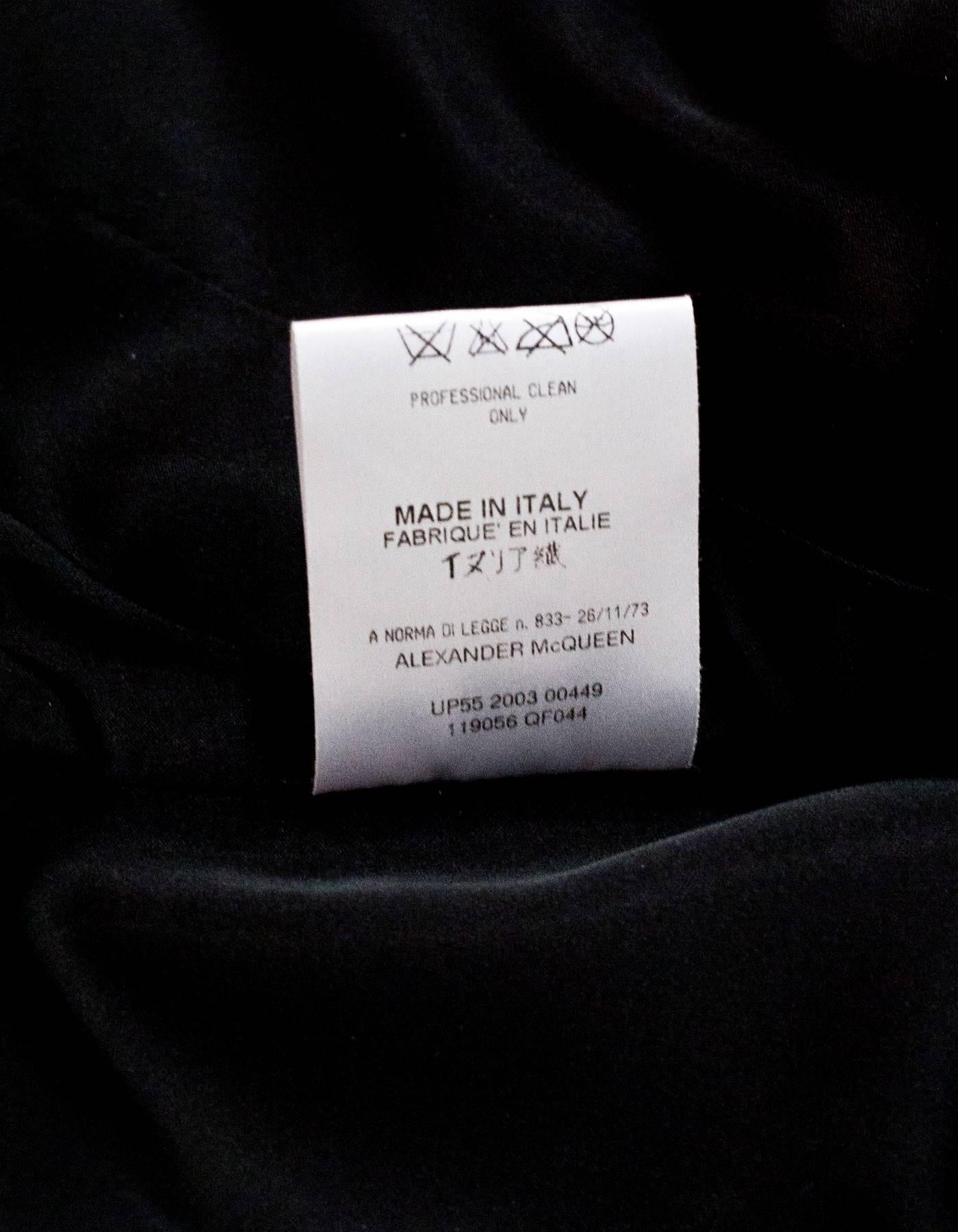 Alexander McQueen Black & White Lace & Leather Jacket Sz IT38 1