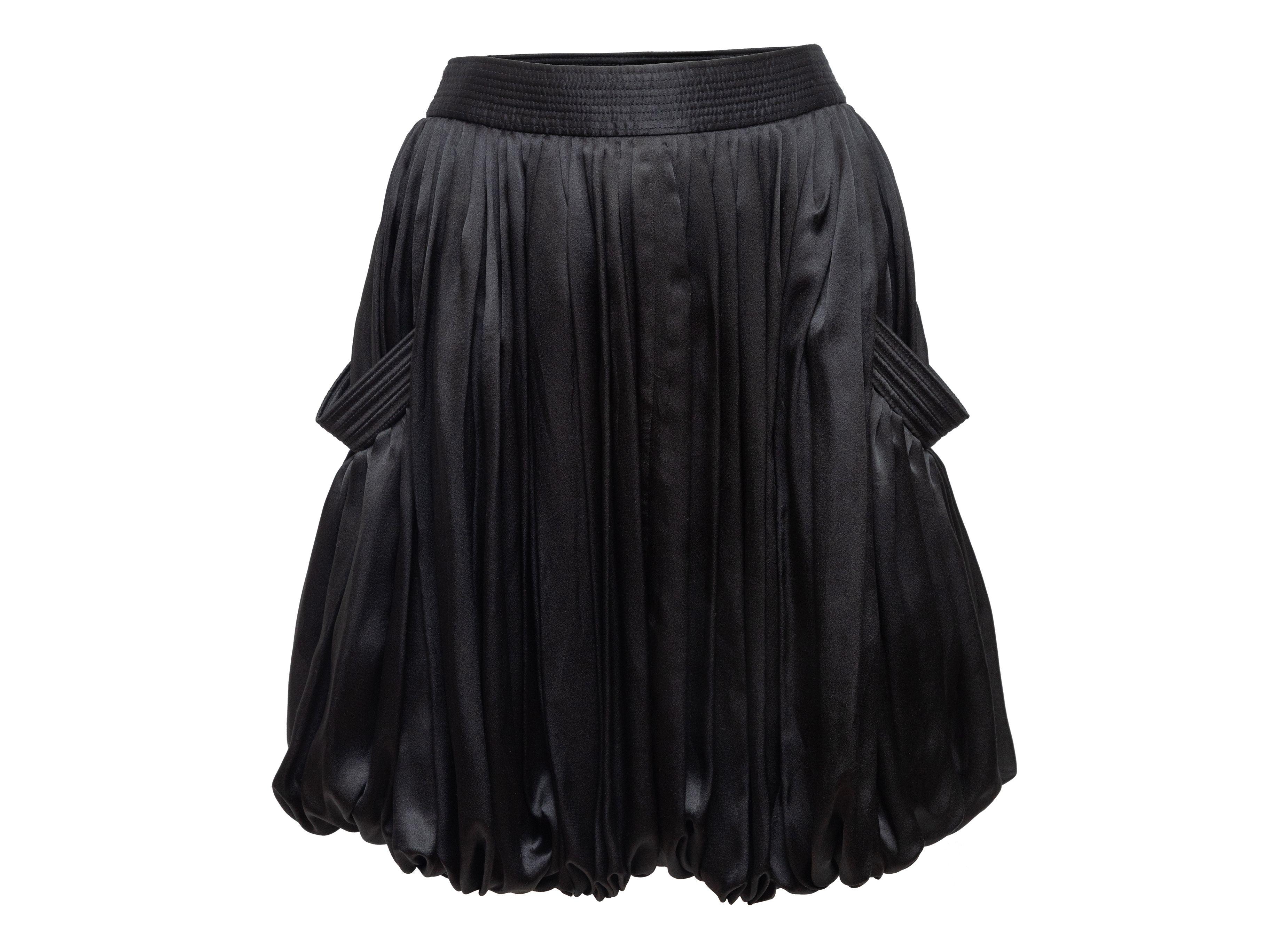 Women's Alexander McQueen Black 2007 Silk Bubble Hem Skirt