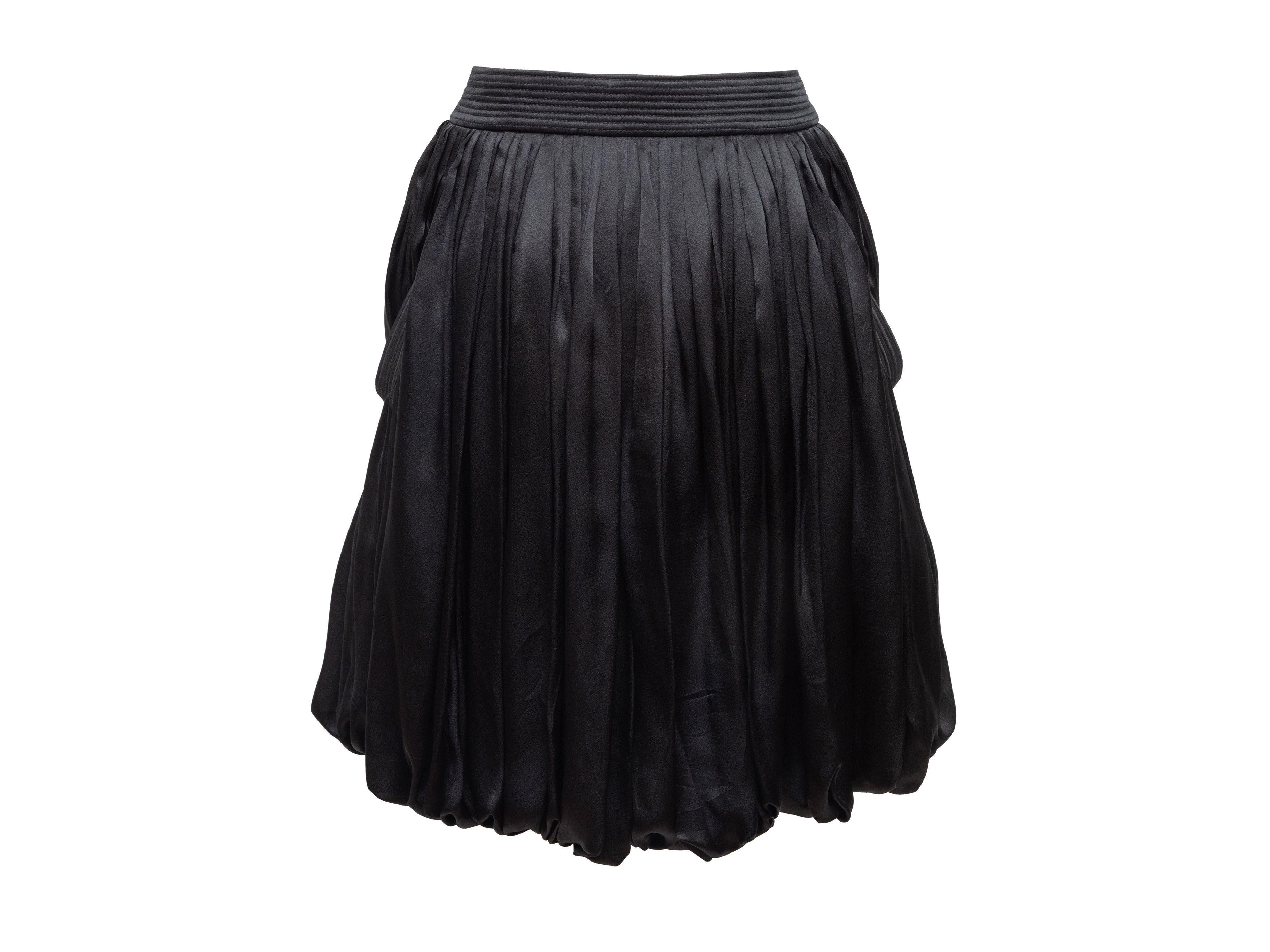 Alexander McQueen Black 2007 Silk Bubble Hem Skirt 2