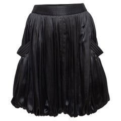 Alexander McQueen Black 2007 Silk Bubble Hem Skirt