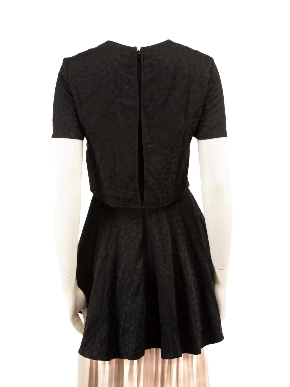 Noir Top noir à motifs abstraits Alexander McQueen Taille XS en vente