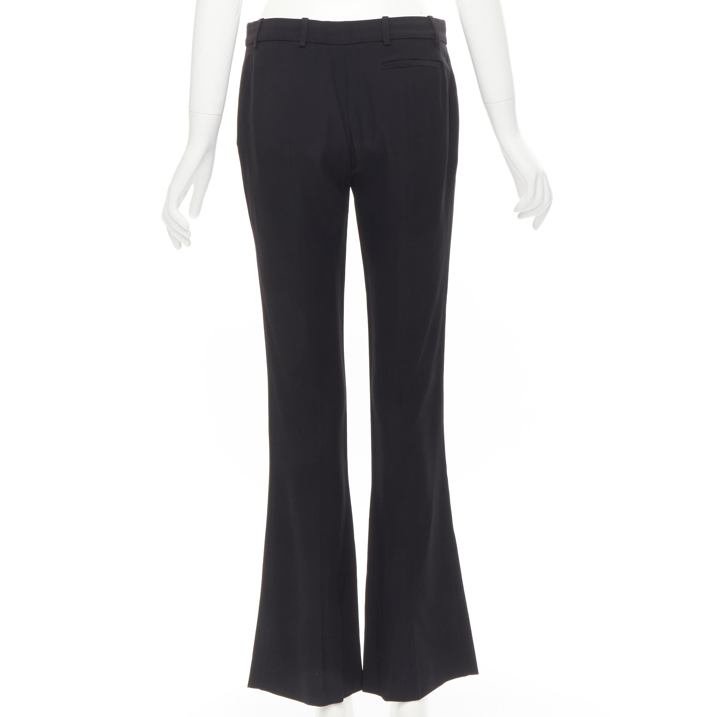 ALEXANDER MCQUEEN black acetate rayon bell flared crop trousers IT40 S For Sale 1