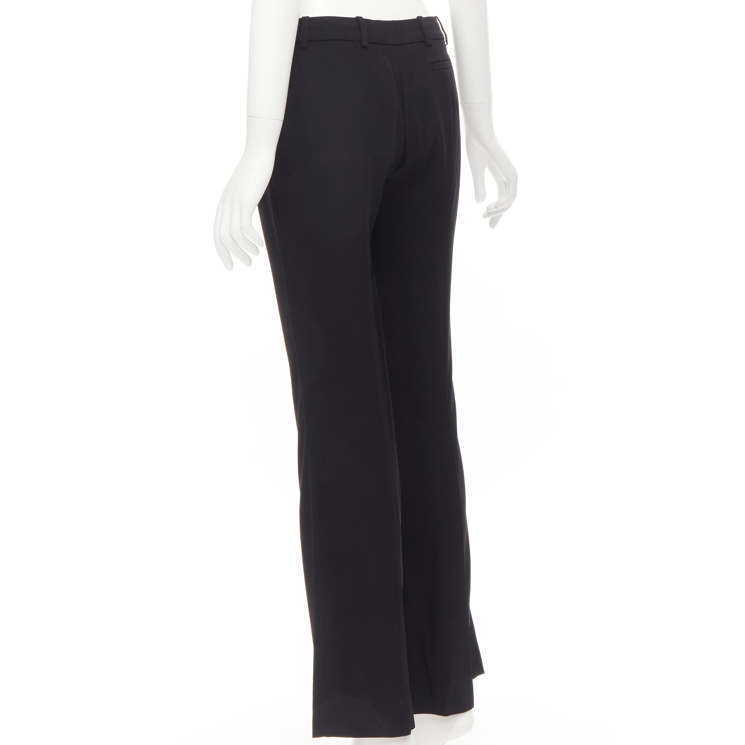 ALEXANDER MCQUEEN black acetate rayon bell flared crop trousers IT40 S For Sale 2