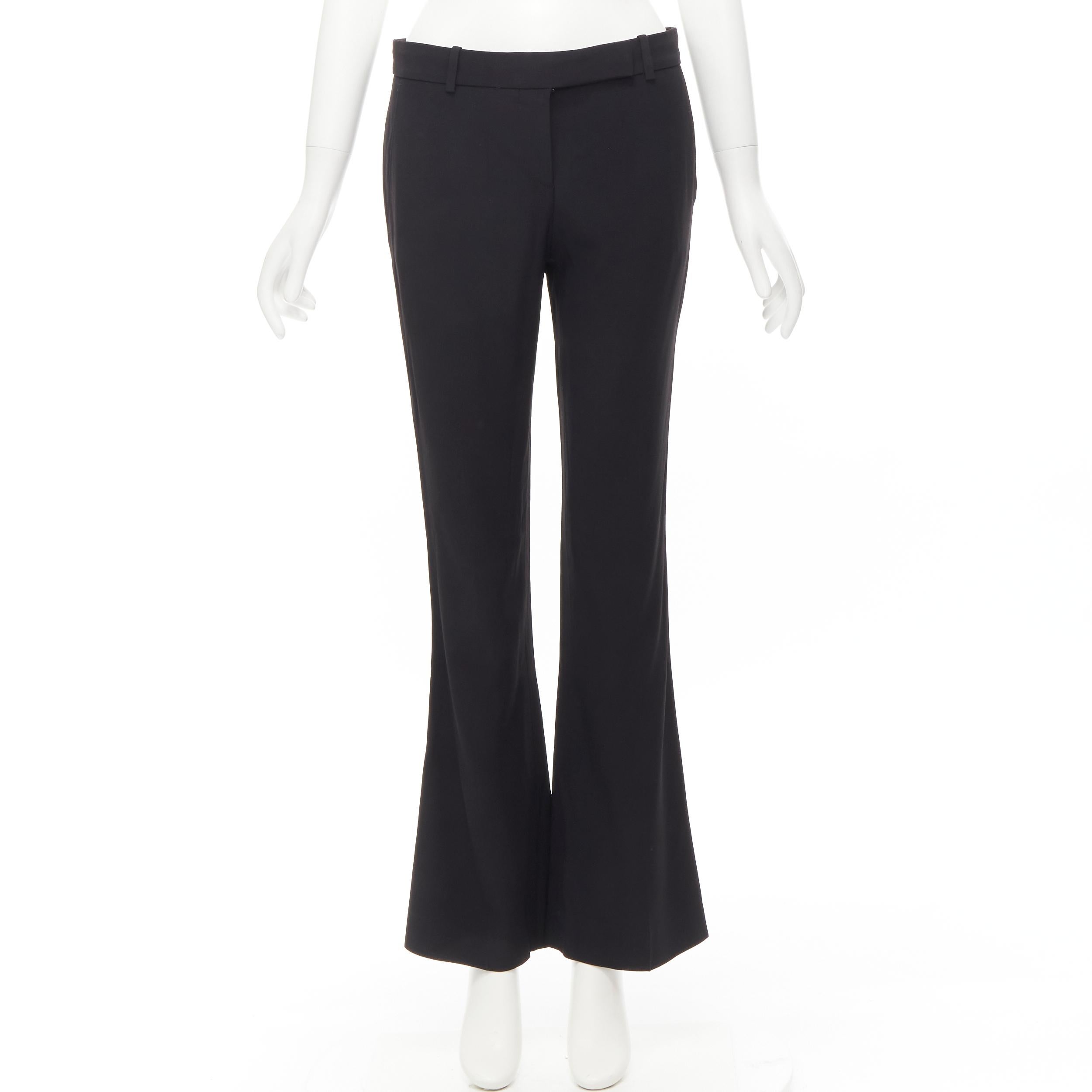 ALEXANDER MCQUEEN black acetate rayon bell flared crop trousers IT40 S For Sale 5