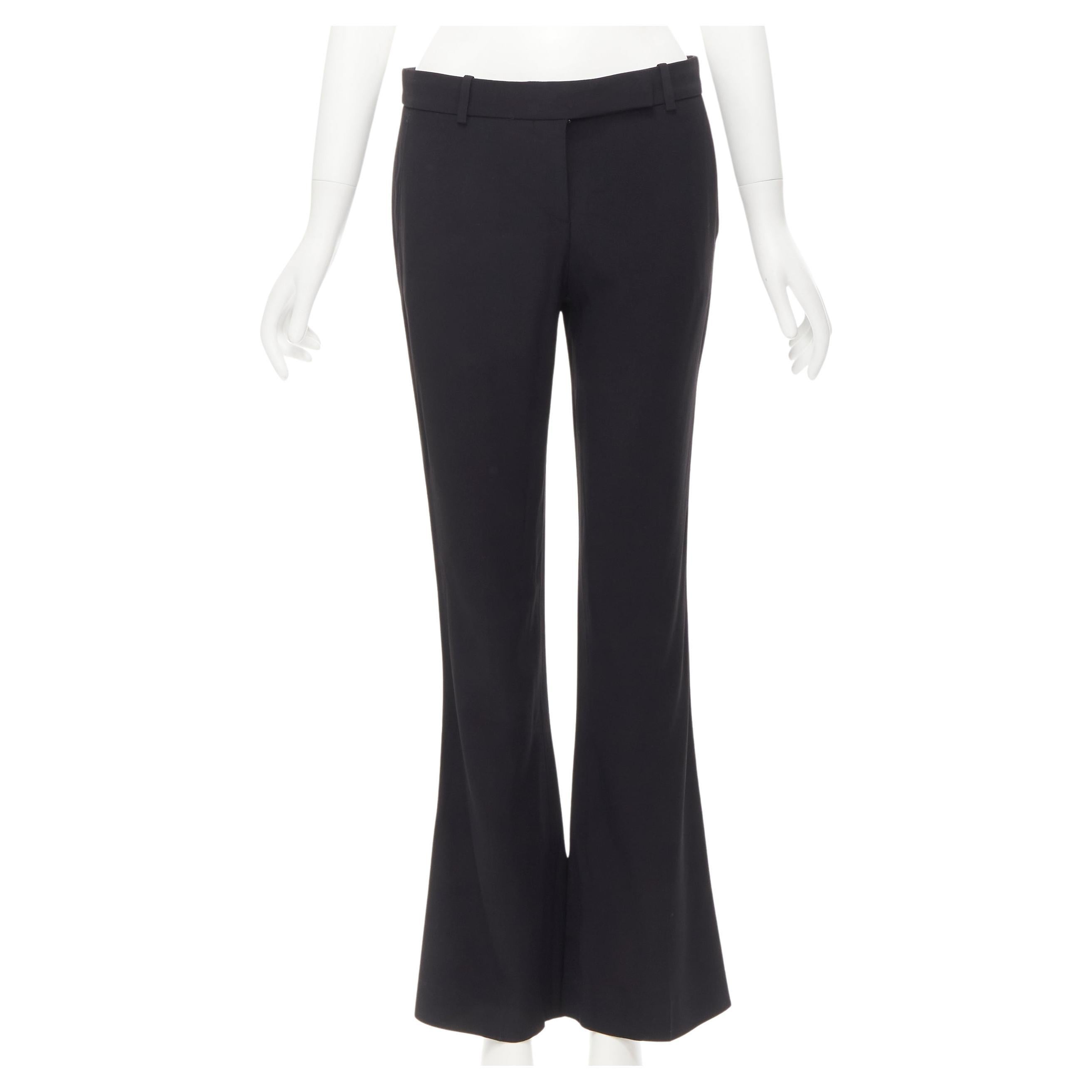 ALEXANDER MCQUEEN black acetate rayon bell flared crop trousers IT40 S For Sale