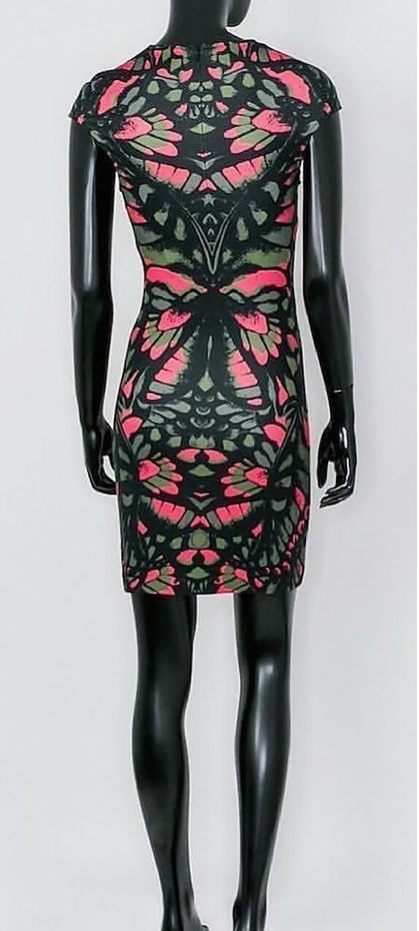 alexander mcqueen black and pink dress