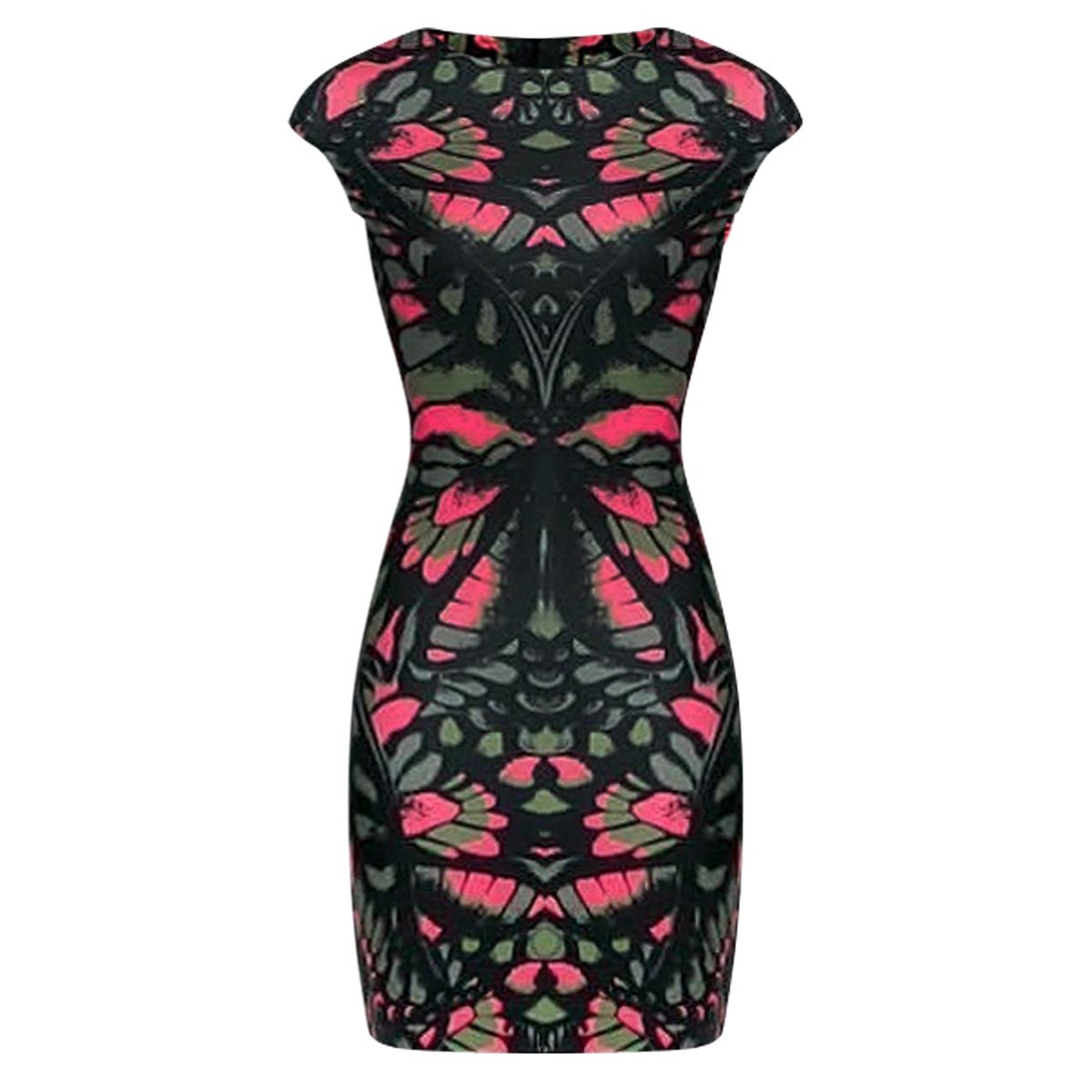 ALEXANDER McQueen BLACK and PINK FITTED DRESS 40 - 4