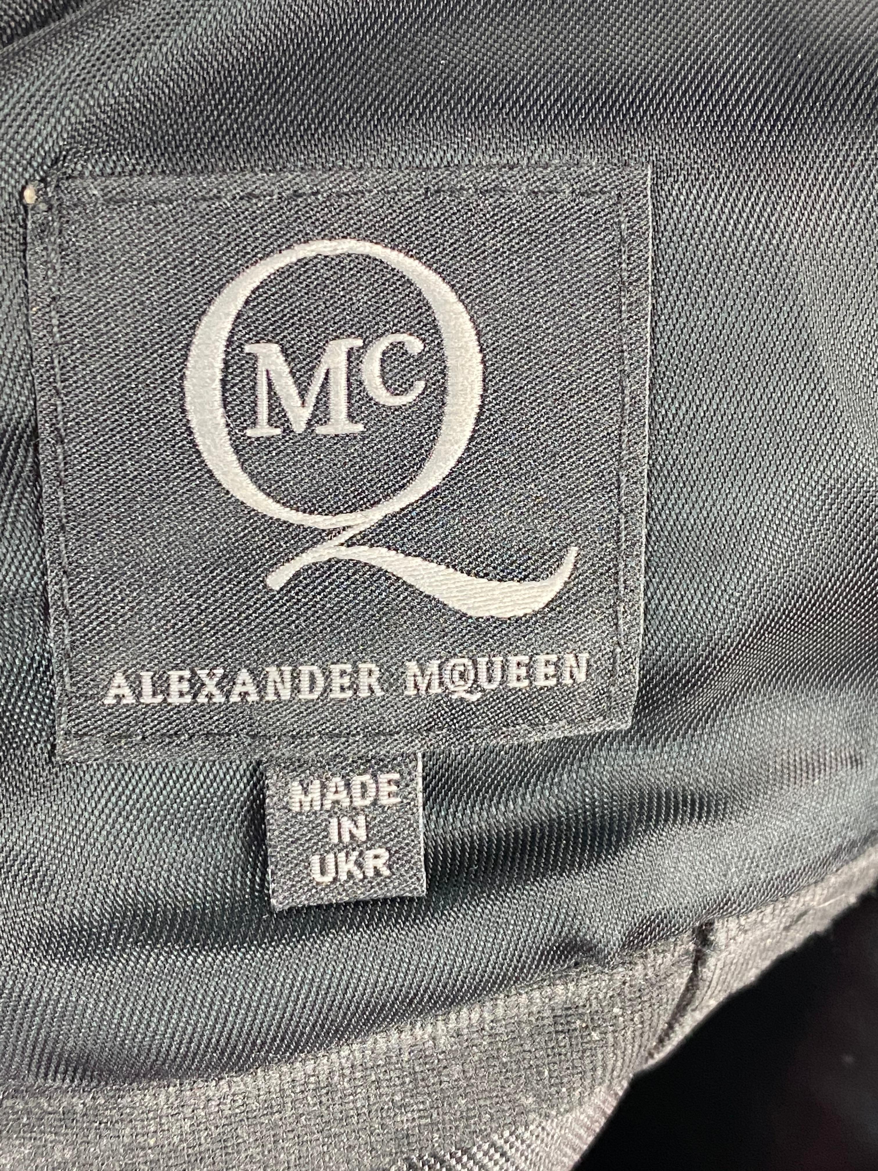Alexander McQueen Black and White, Grey Sleeveles Open Back Midi Dress  3