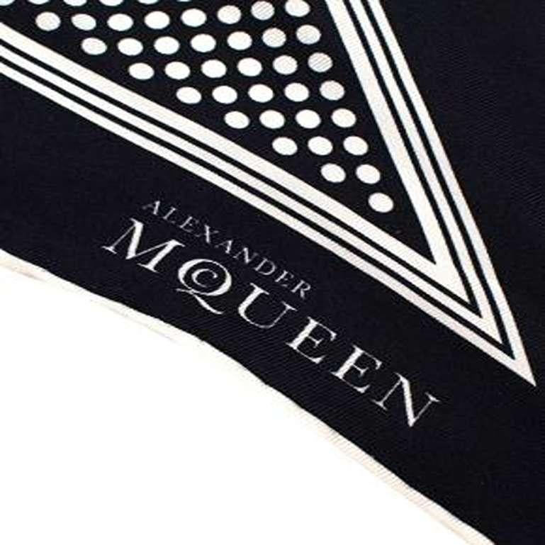 Alexander McQueen black and white polka dot neck tie For Sale 1