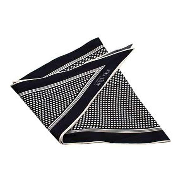 Alexander McQueen black and white polka dot neck tie For Sale 2