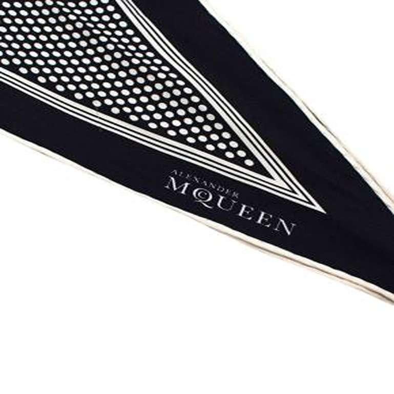 Alexander McQueen black and white polka dot neck tie For Sale 4
