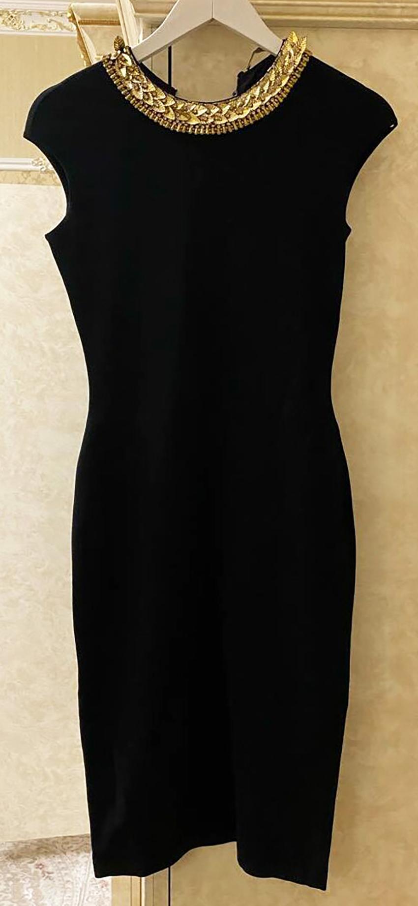 Black ALEXANDER McQueen BLACK BEADED DRESS 38 - 2