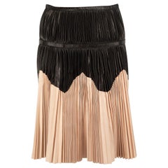 Alexander McQueen Black & Beige Leather Skirt Size S