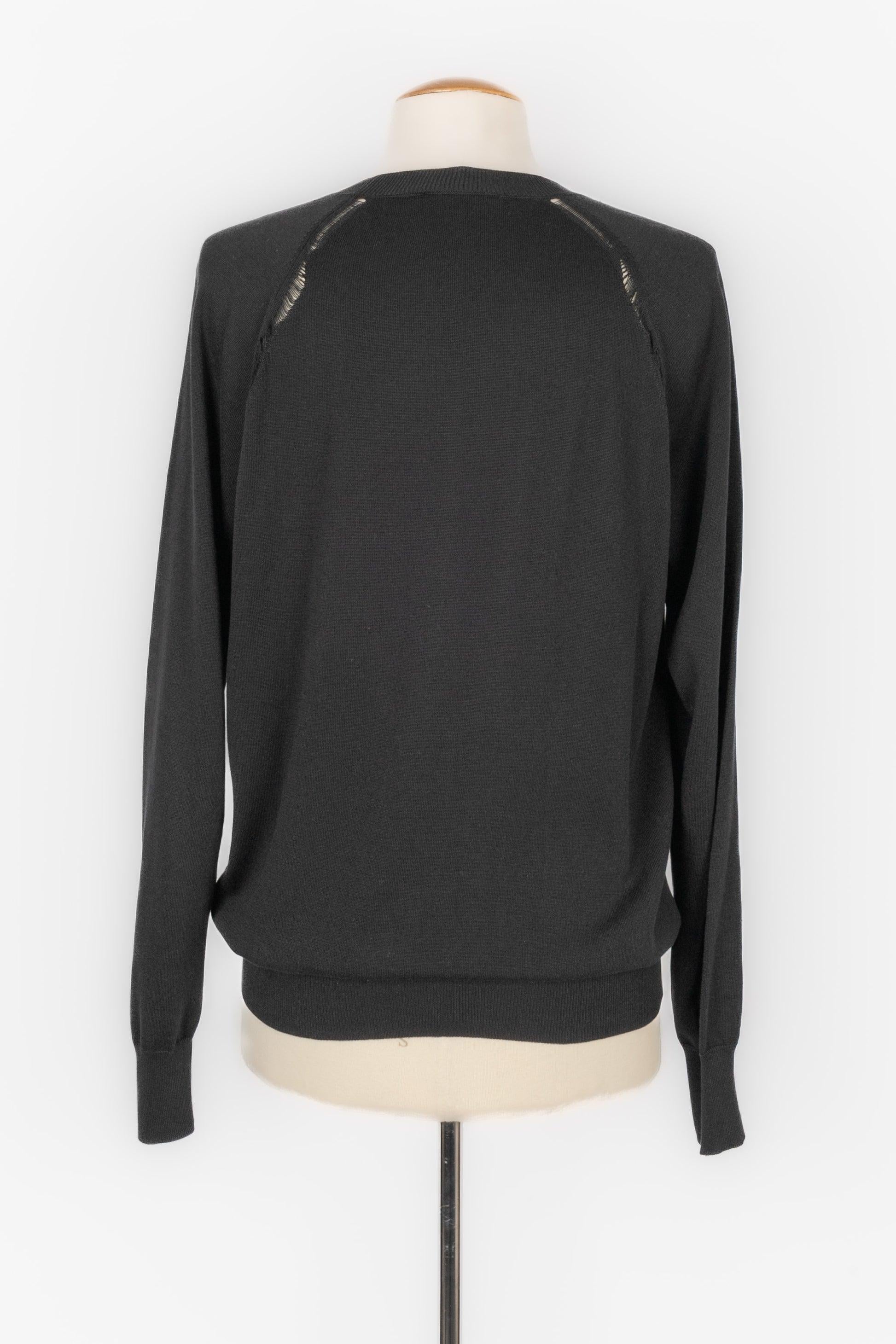 Alexander McQueen Black Blended Cotton and Silk Men Sweater In Excellent Condition For Sale In SAINT-OUEN-SUR-SEINE, FR