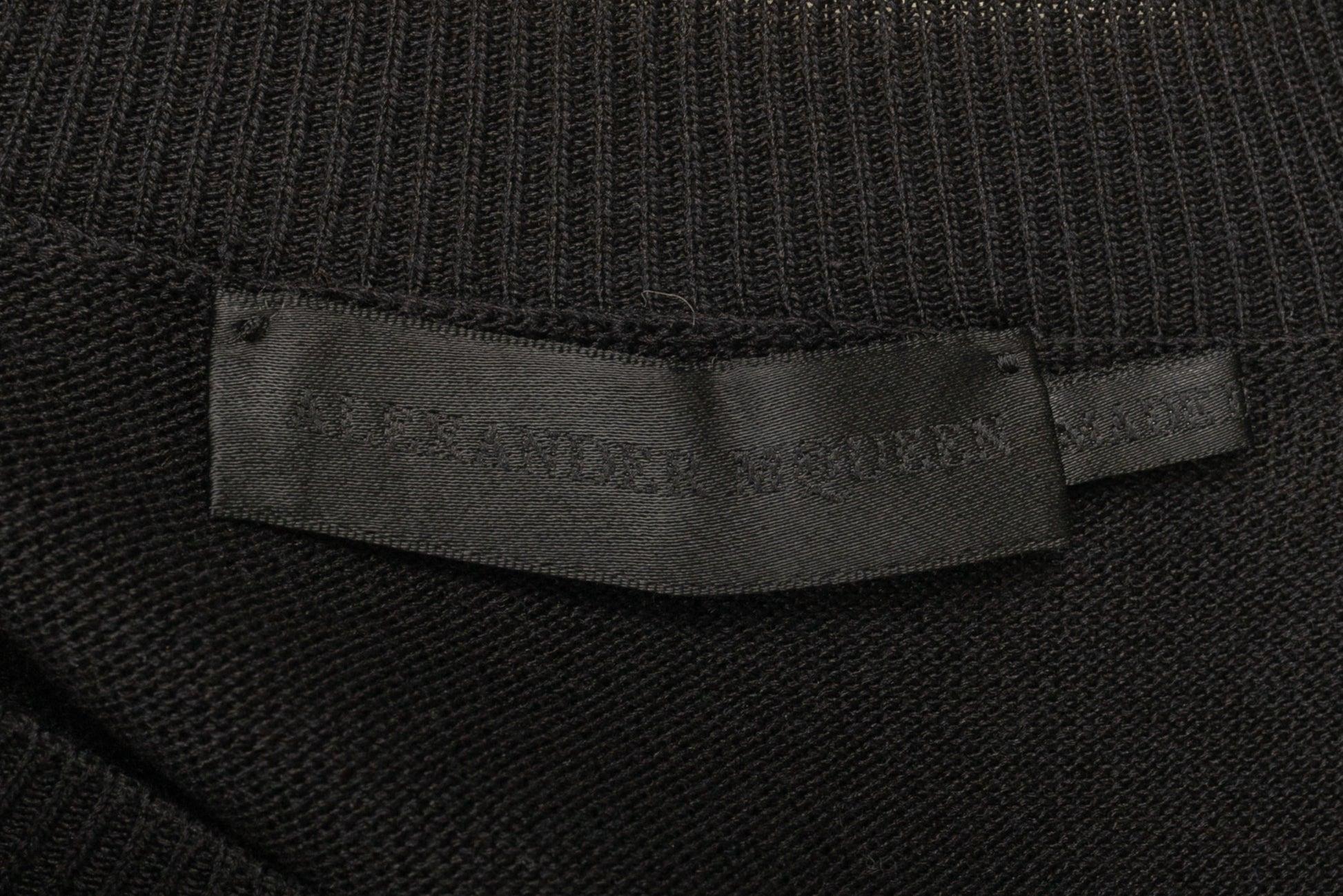 Alexander McQueen Black Blended Cotton and Silk Men Sweater For Sale 3
