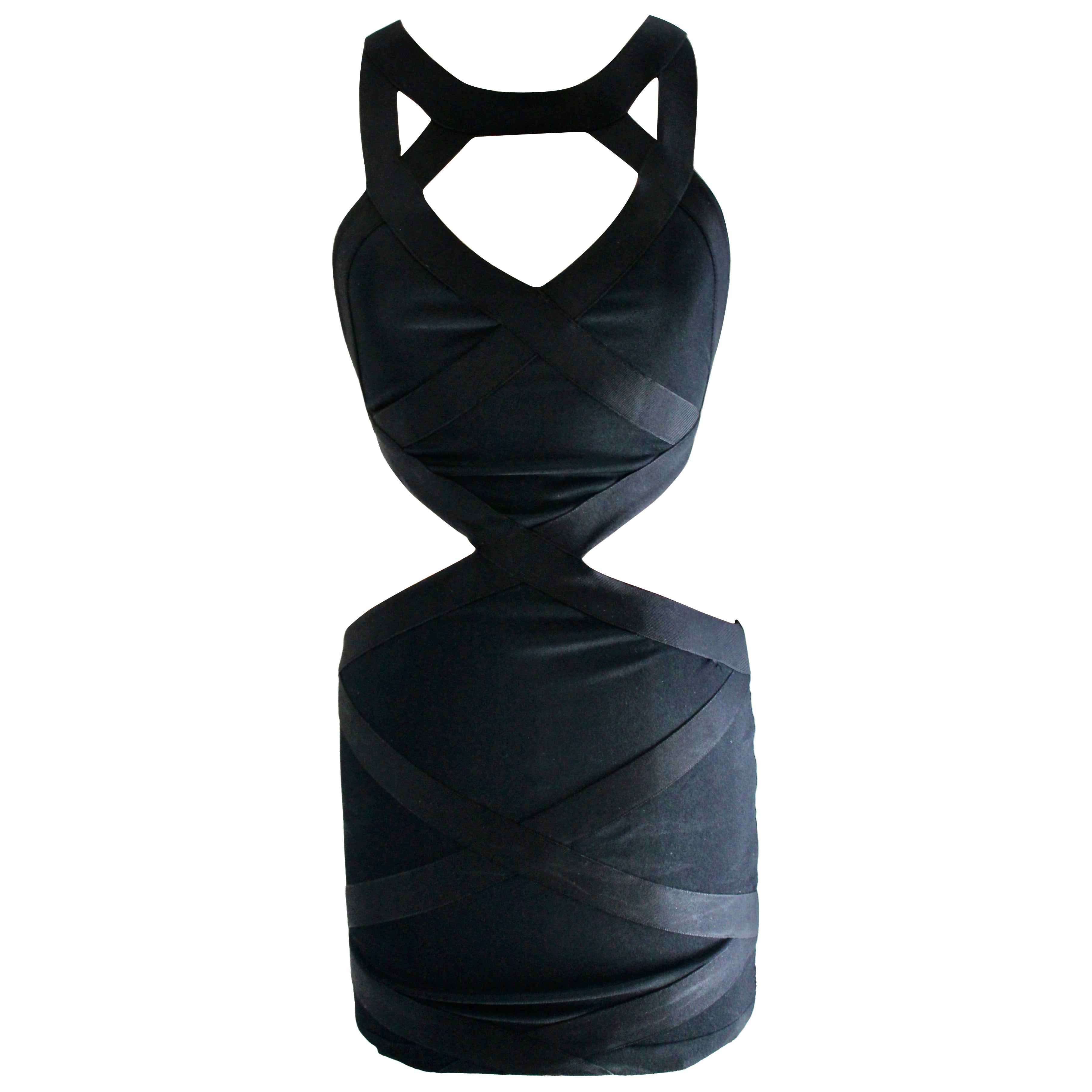 Alexander McQueen Black Bodycom Bandage Dress