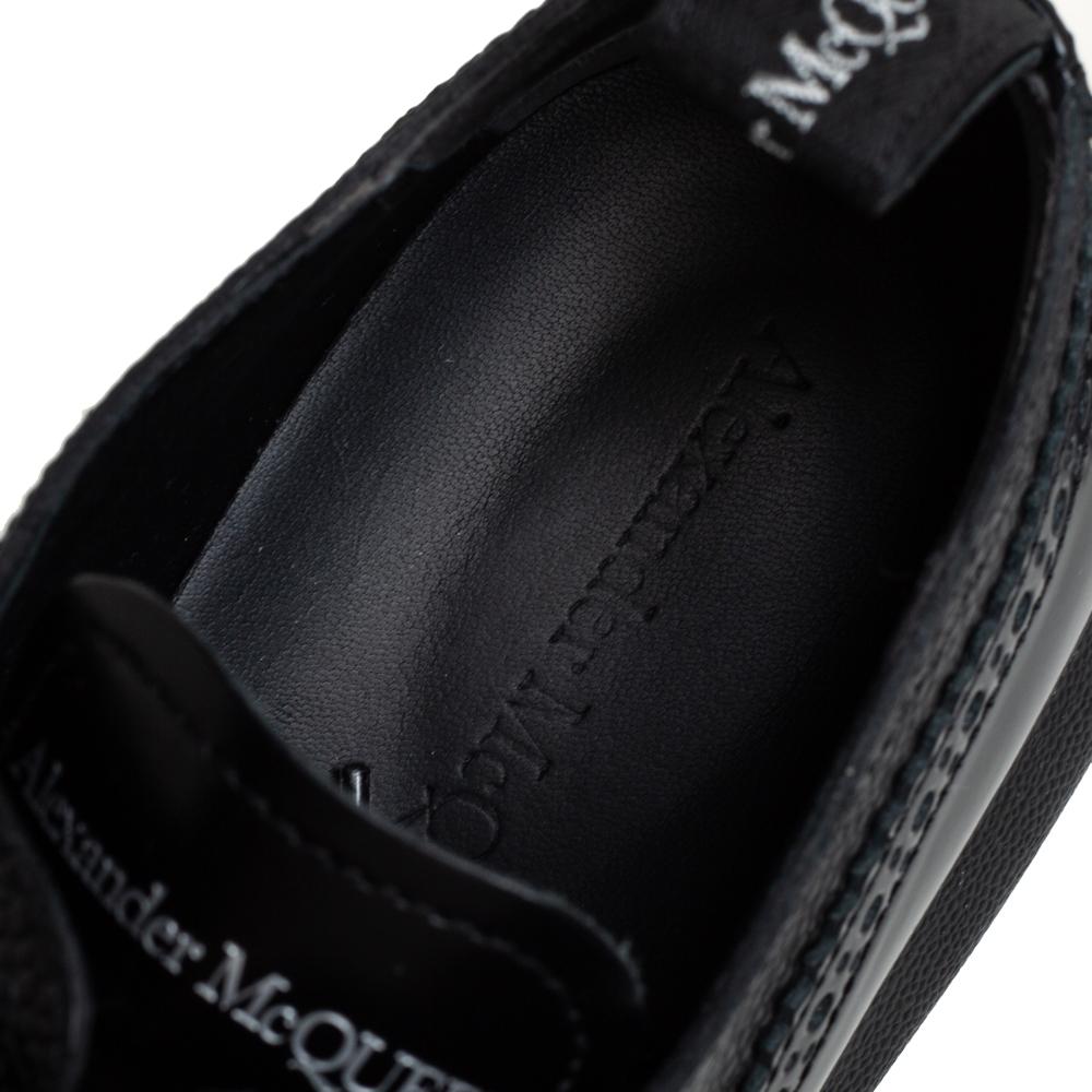 Alexander McQueen Black Brogue Leather Oversized Low Top Sneakers Size 40 1