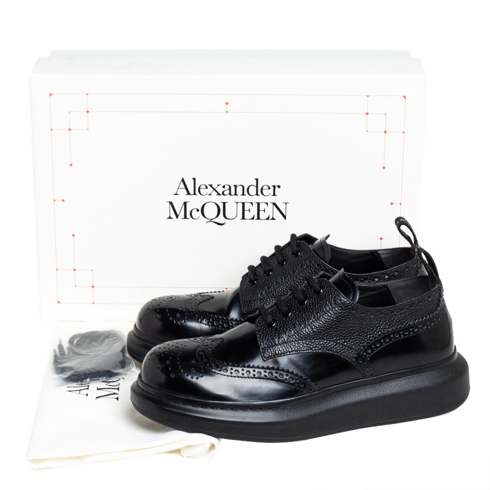 Alexander McQueen Black Brogue Leather Oversized Low Top Sneakers Size 40 3
