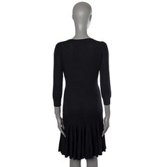 ALEXANDER MCQUEEN black cashmere FLARED KNIT Dress M